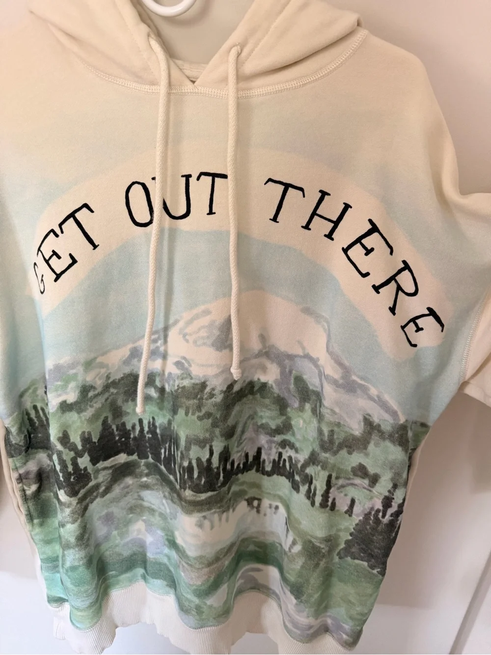American Eagle Get Cream Graphic Hoodie